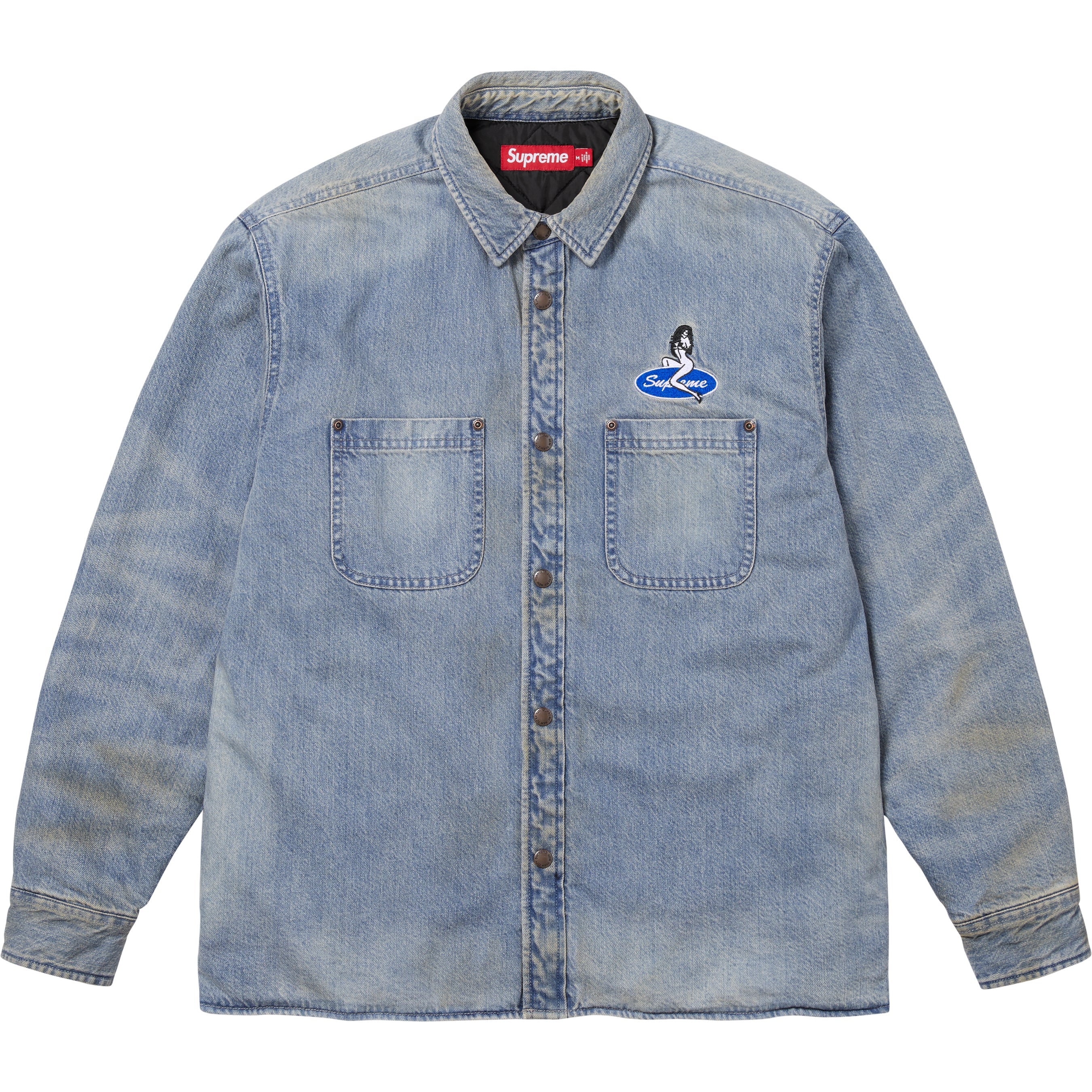 Quilted Lined Denim Snap Shirt view 6